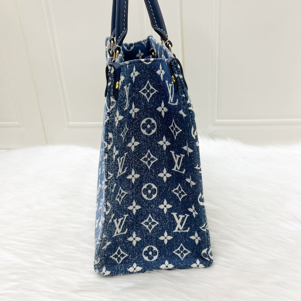 LV Onthego MM in Ombre Blue Denim and GHW