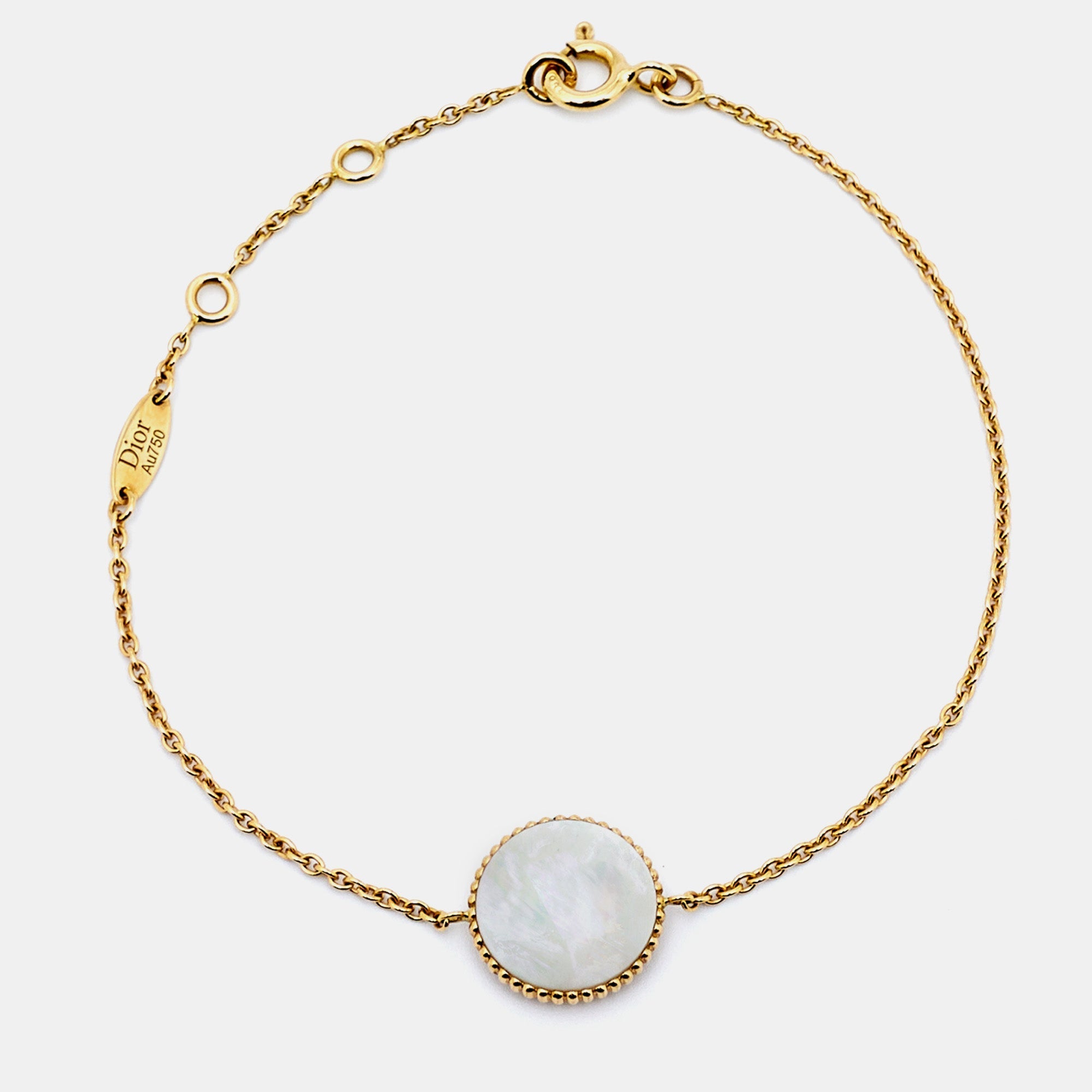 Dior Rose Des Vents Diamond Mother Of Pearl 18K Yellow Gold Bracelet
