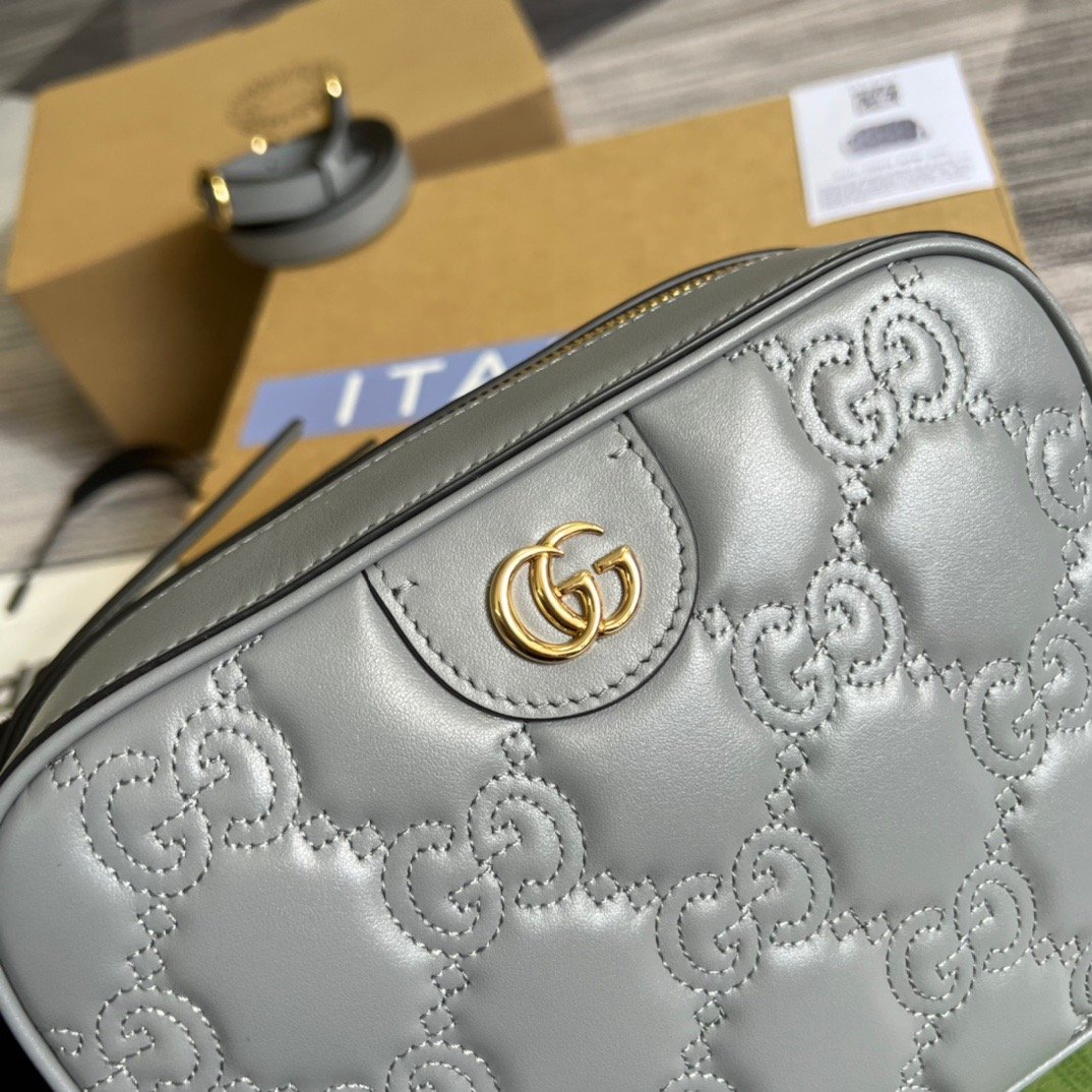 gg Matelasse Shoulder Bag Grey For Women, Women’s Bags 8.5in/22cm gg 702234 UM8HG 1563