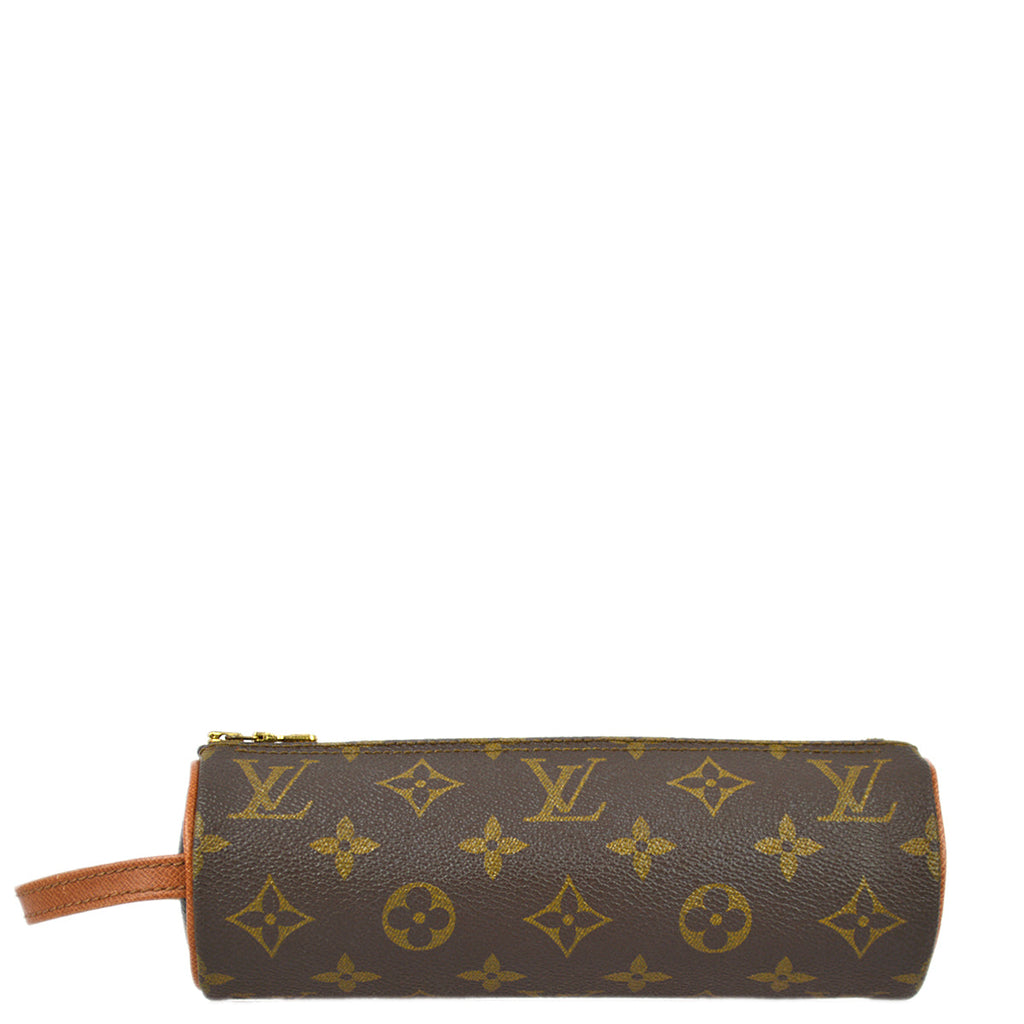 Louis Vuitton Monogram Trousse Ronde Pen Case Pouch M47630 Small Good