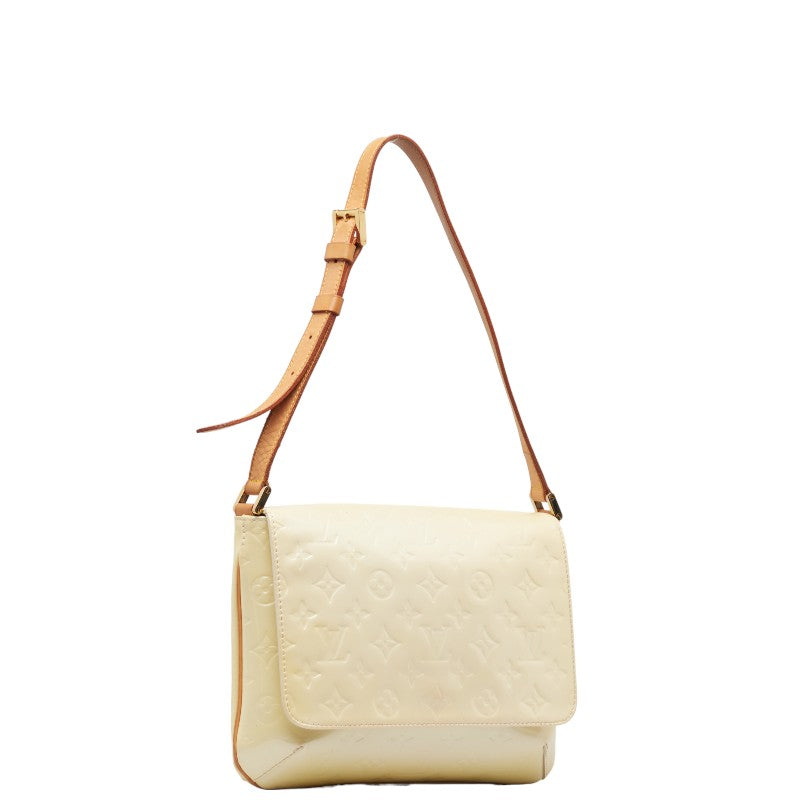 Louis Vuitton Monogram Vernis Thompson Street Shoulder Bag M91203 Pearl White Patent Leather  Louis Vuitton