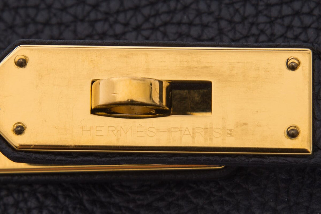 HermÃƒÆ’Ã‚Â¨s 2018  Noir Clemence 35cm Birkin Handbag W/ Gold HW