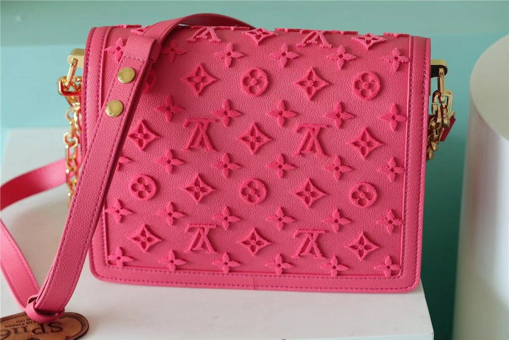 LV Mini Dauphine Monogram GlamIuo Pink For Women,  Shoulder And Crossbody Bags 7.9in/20cm LV M20747