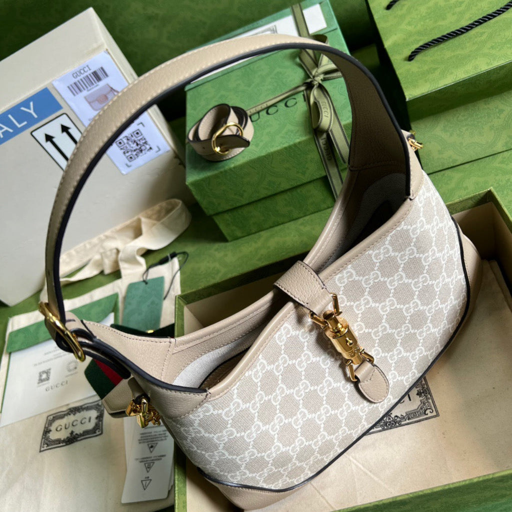 gg Jackie 1961 Small gg Shoulder Bag Beige For Women, Women’s Bags 11in/28cm gg ‎678843 UULAG 9682