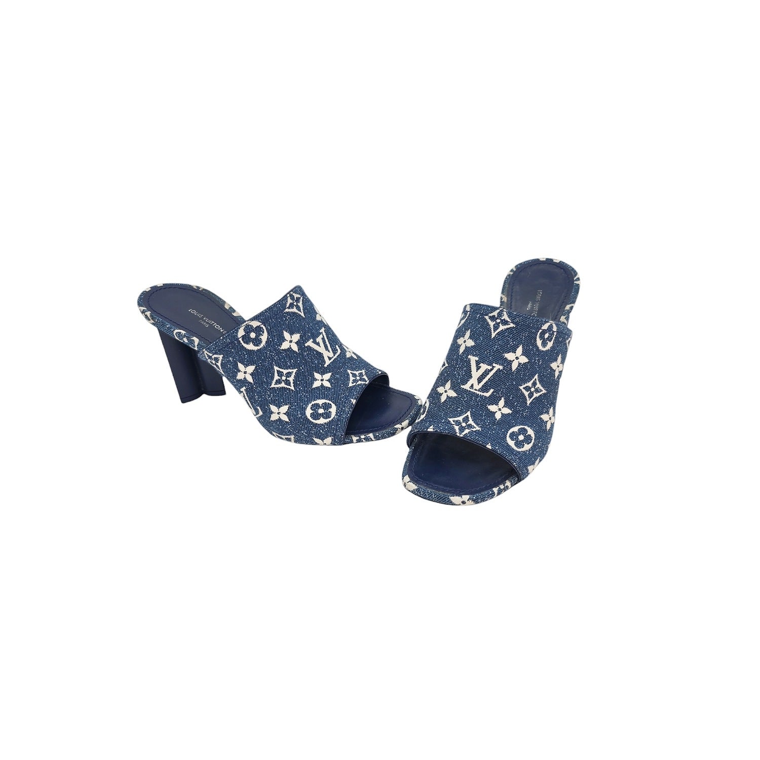 Louis Vuitton Denim Monogram Silhouette Mules size 38.5