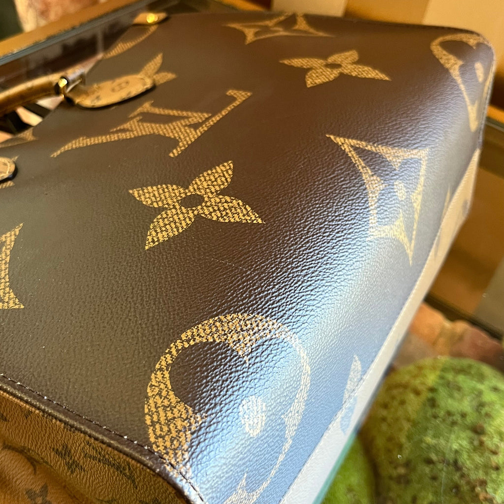 LOUIS VUITTON OnTheGo MM Monogram Reverse Giant Monogram Canvas Tote Bag