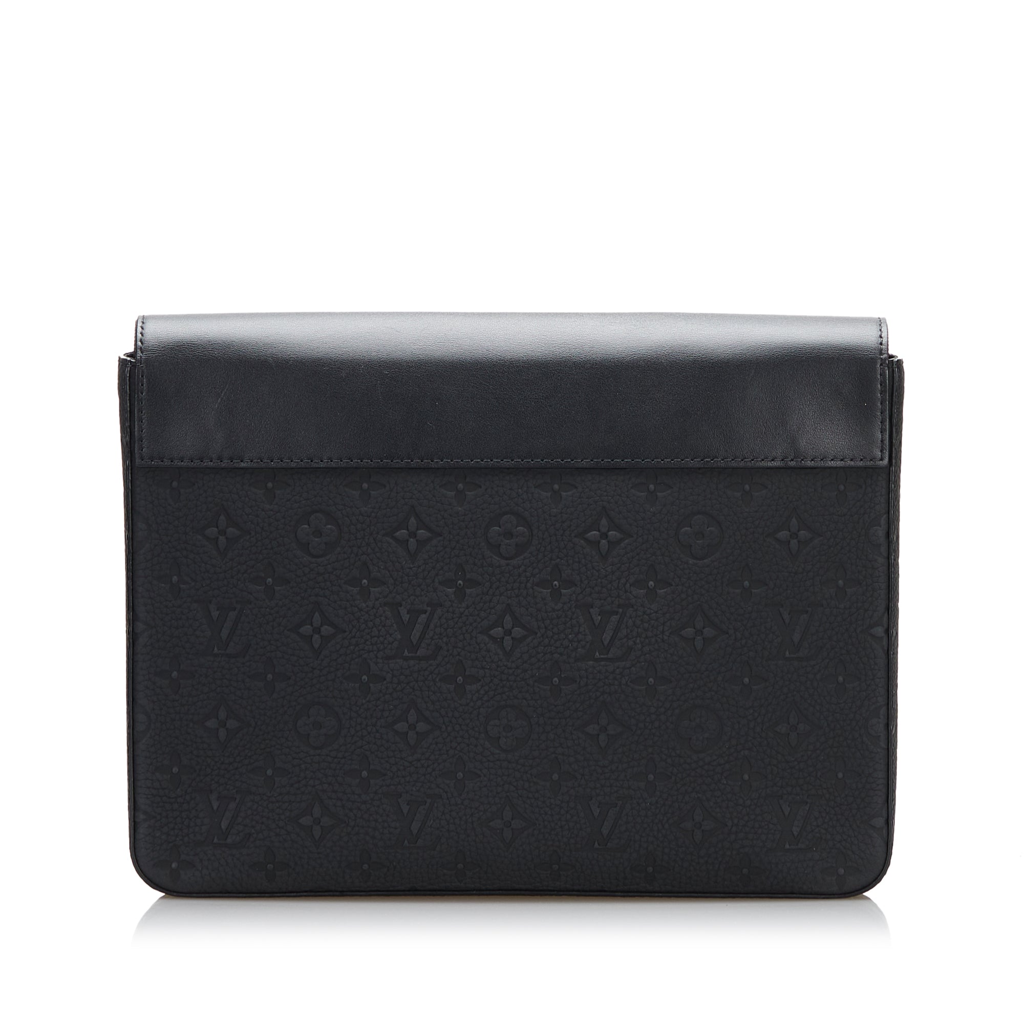 Black Louis Vuitton Monogram Taurillon Pochette Steamer Clutch Bag
