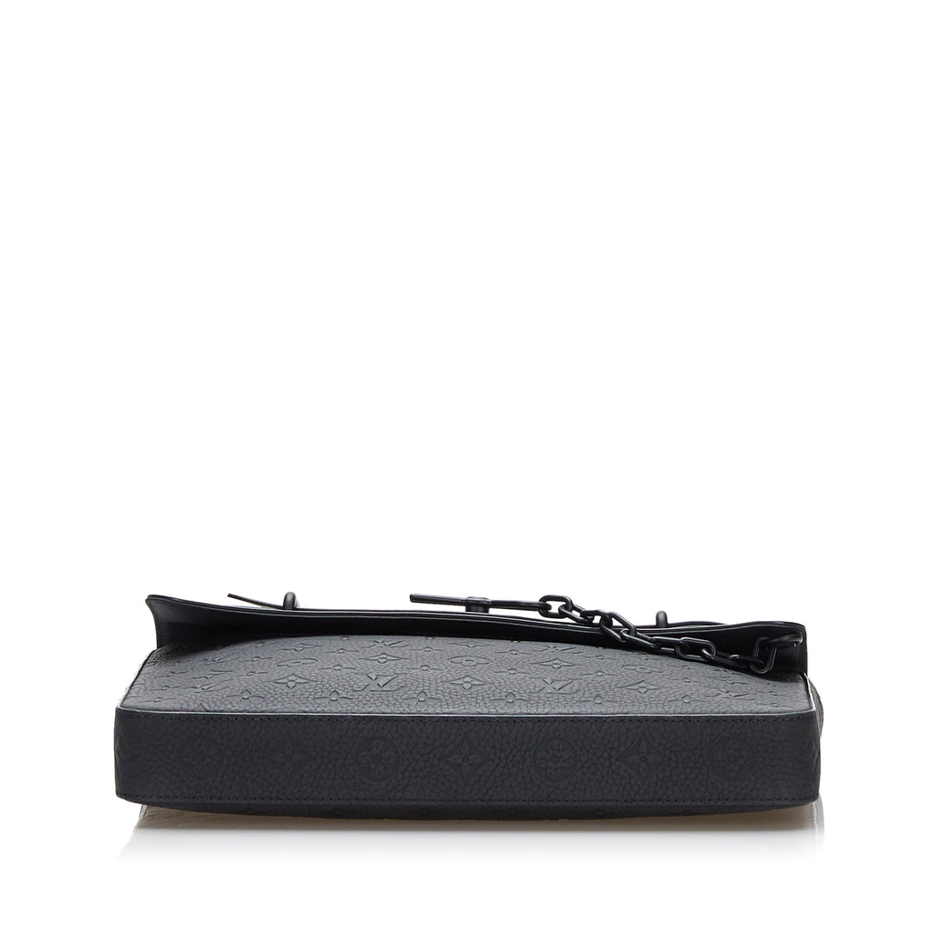 Black Louis Vuitton Monogram Taurillon Pochette Steamer Clutch Bag