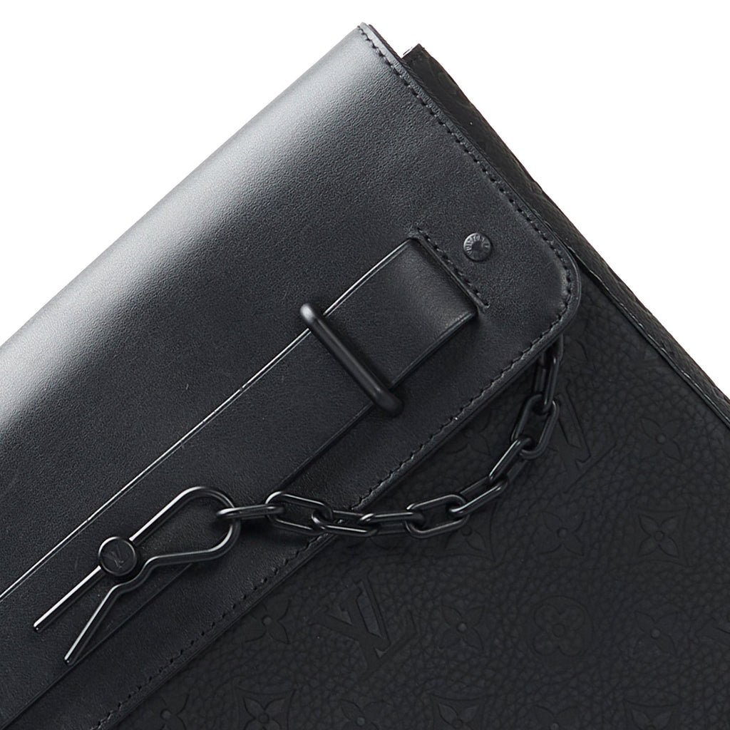 Black Louis Vuitton Monogram Taurillon Pochette Steamer Clutch Bag