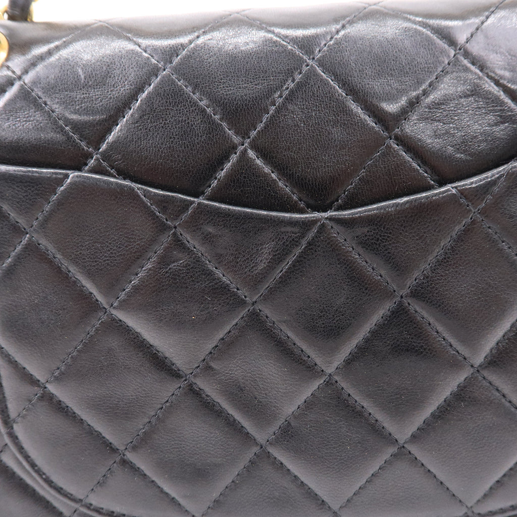 CHANEL Matelasse Lamb Skin Double Flap Chain Shoulder Bag