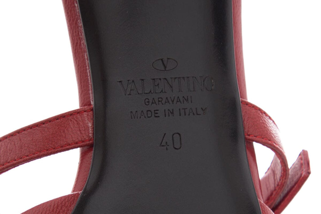 Valentino Red Leather Kitten Heels SZ 40