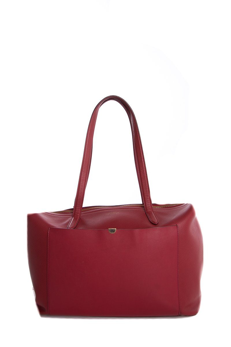 Smythson Red Panama Ciappa East West Tote