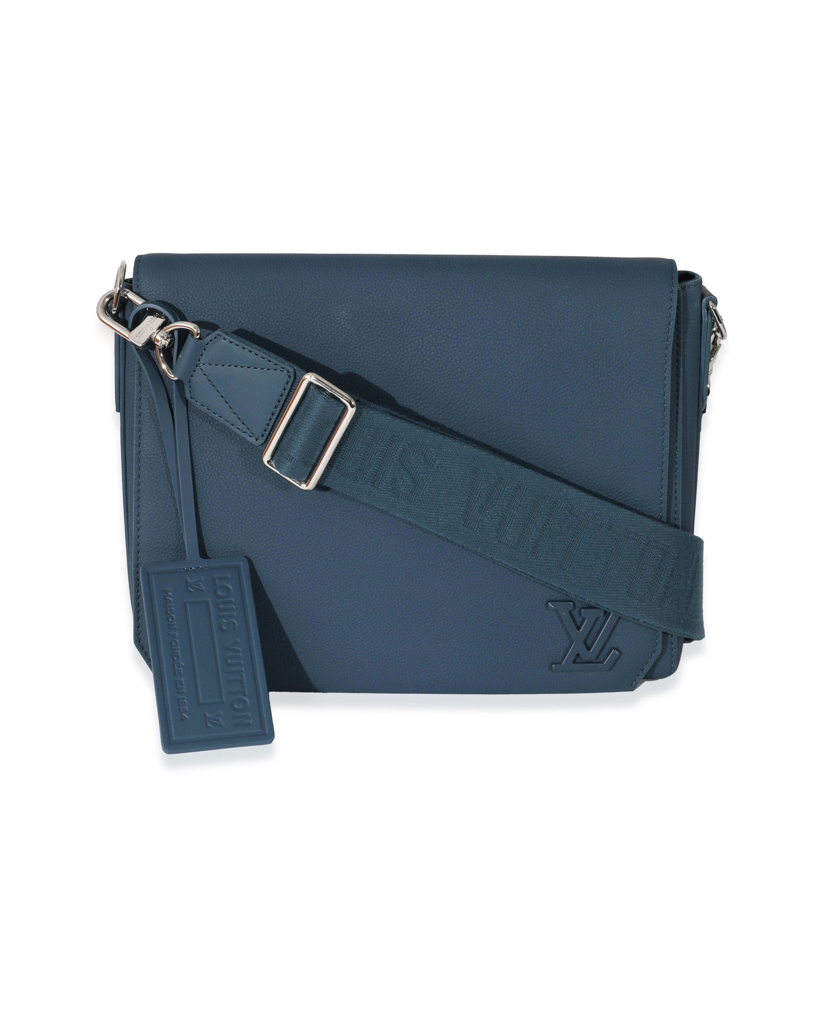 Louis Vuitton Blue Cowhide Aerogram Takeoff Messenger