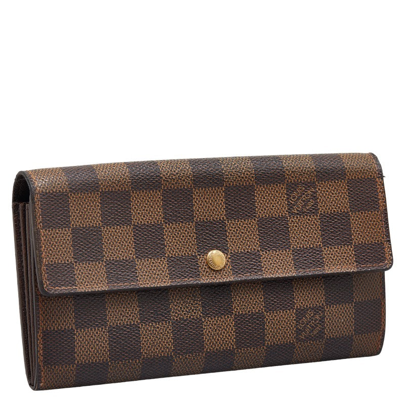 Louis Vuitton Damier Portemone Crédit Long Wallet N61726 Eve Brown PVC  Louis Vuitton