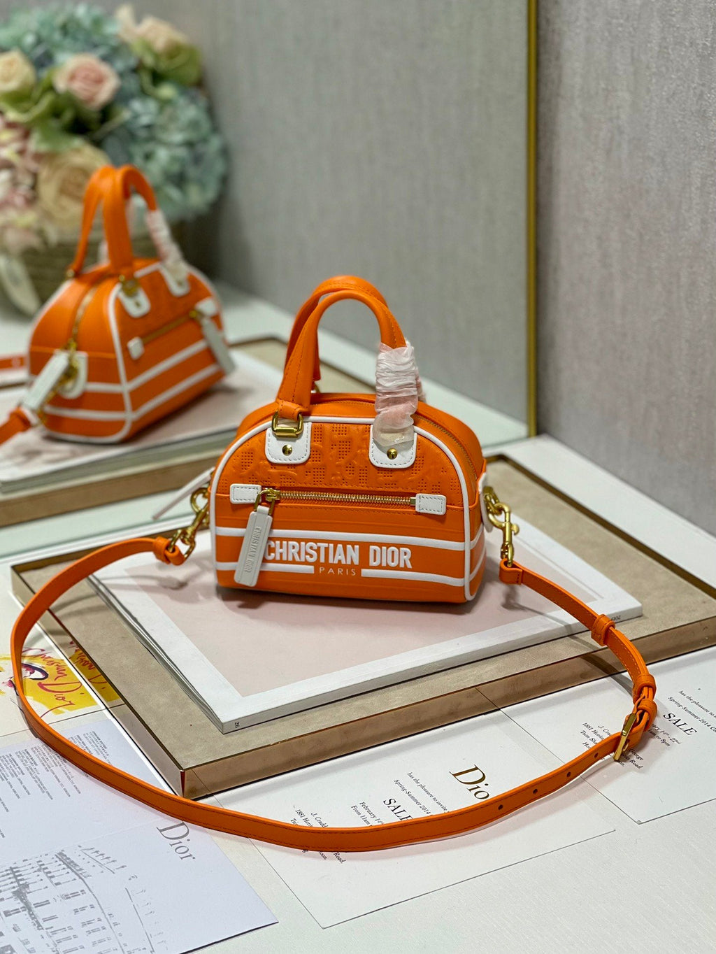 GLAMI Mini Vibe Zip Bowling Bag, Orange Handbags, Bowling Bags, 17cm CD