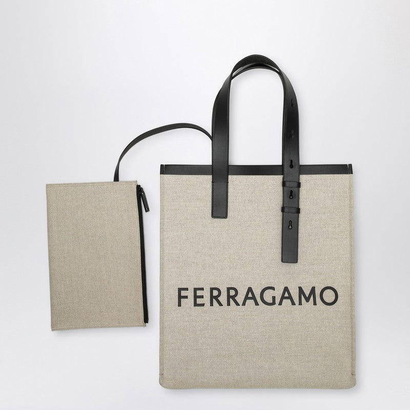 Ferragamo Canvas Tote Bag With Logo Men