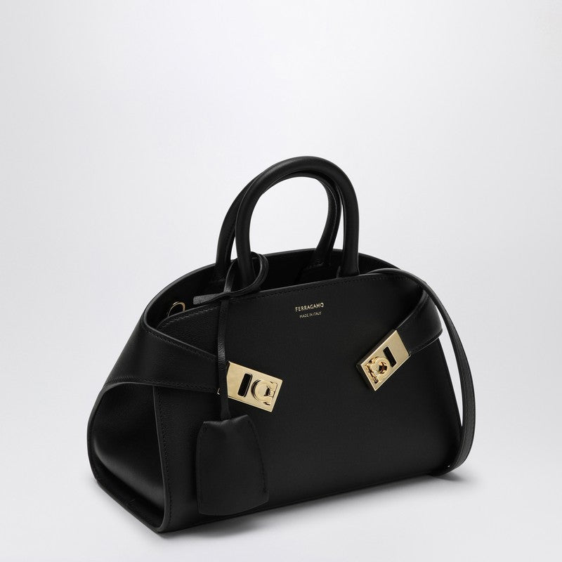 Ferragamo Mini Hug Black Leather Handbag Women