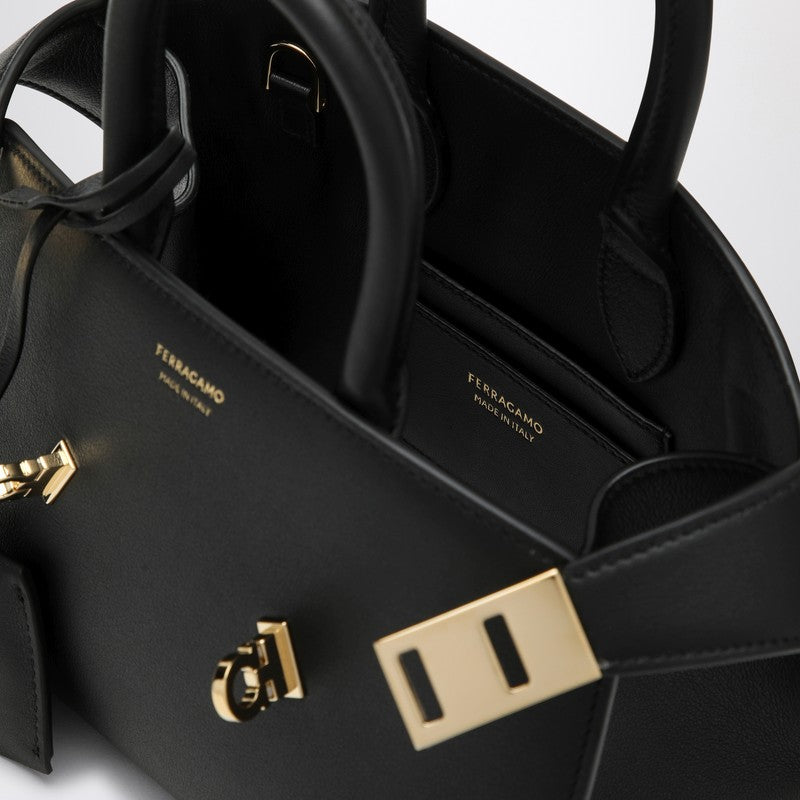 Ferragamo Mini Hug Black Leather Handbag Women