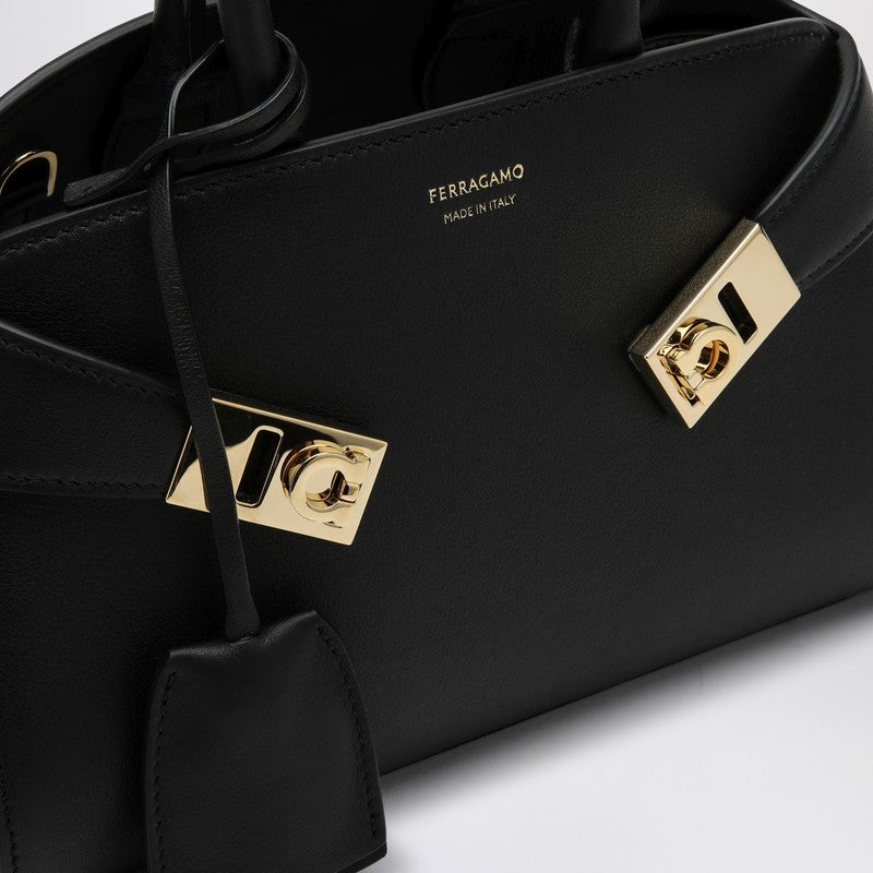 Ferragamo Mini Hug Black Leather Handbag Women