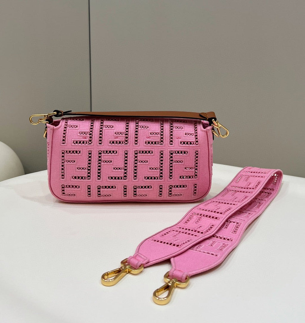 FI Baguette Pink with Embroidery MeGLAMIum Bag For Woman 28cm/11in