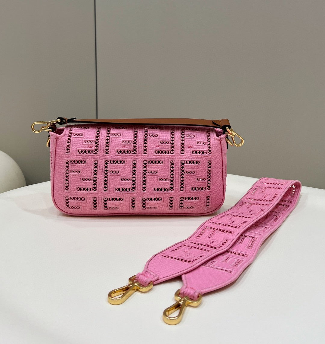 FI Baguette Pink with Embroidery MeGLAMIum Bag For Woman 28cm/11in
