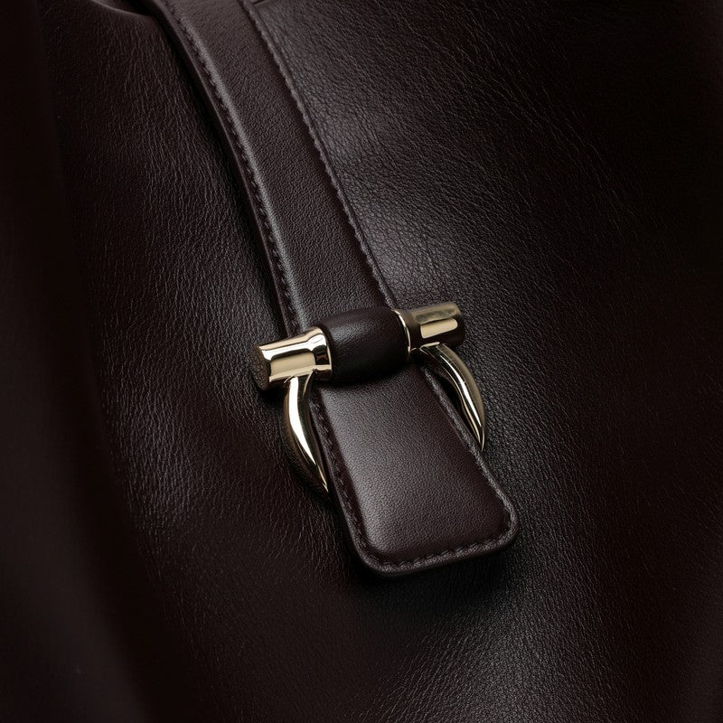 Ferragamo Large Burgundy Leather Tote Bag Women