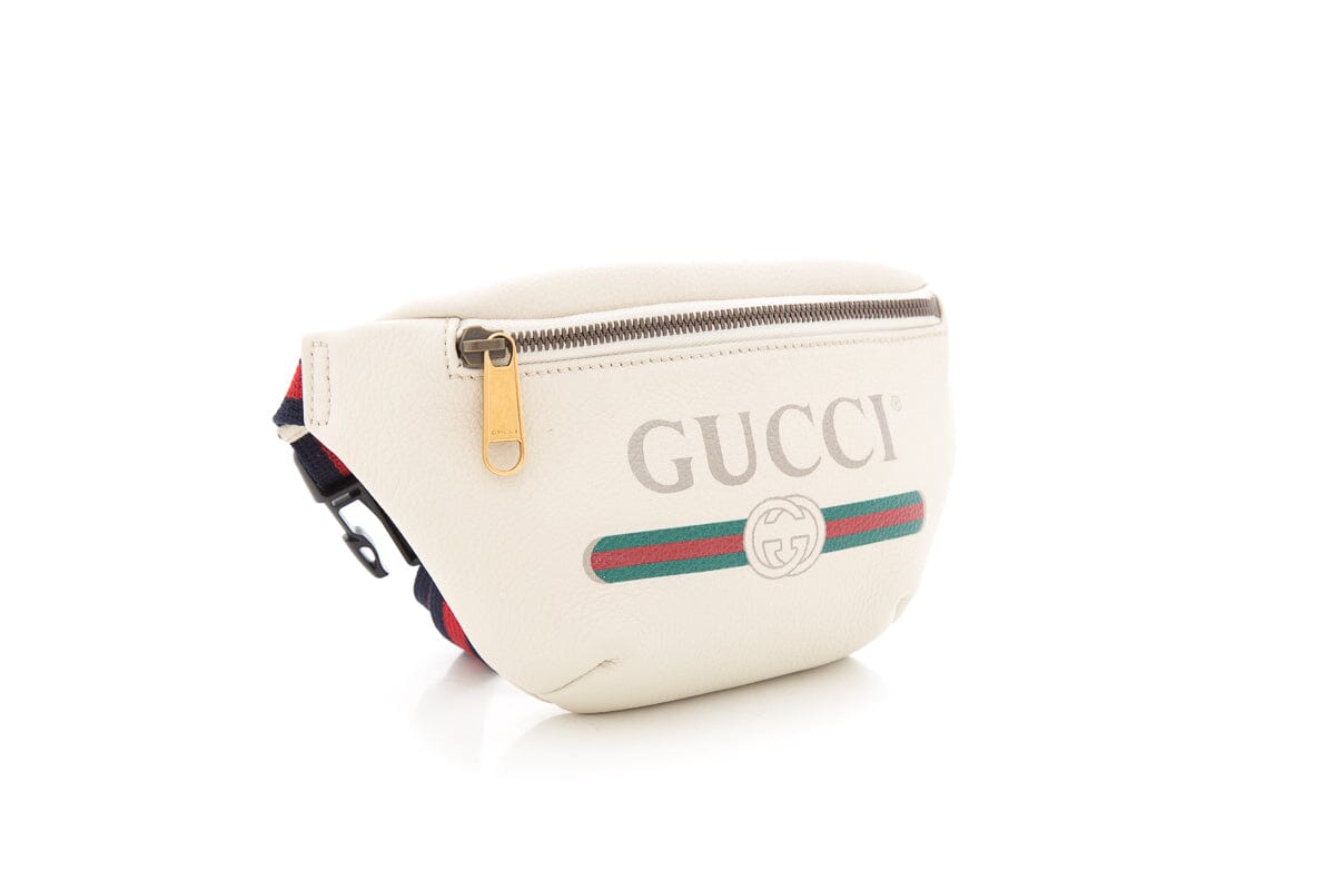 Gucci Vintage Logo Ivory Leather Belt Bag