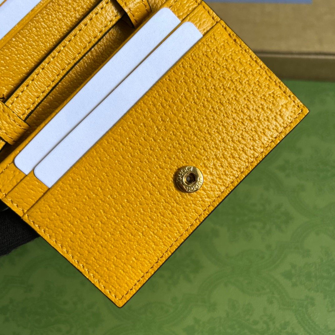 gg x Adidas Card Case With Horsebit Yellow For Women, Women’s Bags 4.2in/11cm gg‎ 702248 DJ24G 7673