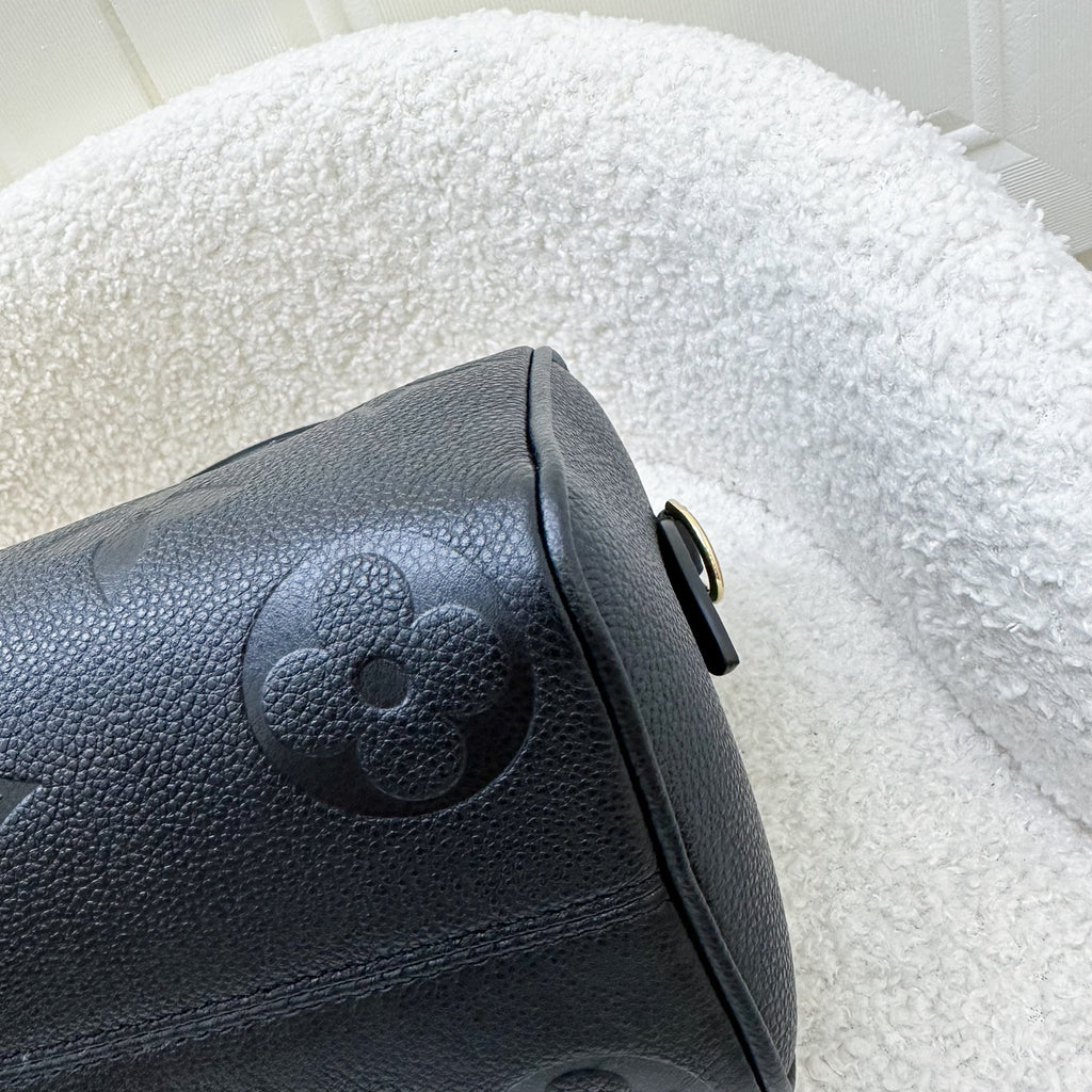 LV Speedy Bandouliere 20 in Black Giant Monogram Empreinte Leather and GHW
