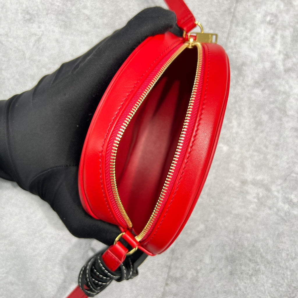 GLAMI Crossbody Oval Purse Cuir Triomphe Red For Women 6in/16cmÃƒâ€šÃ‚Â 