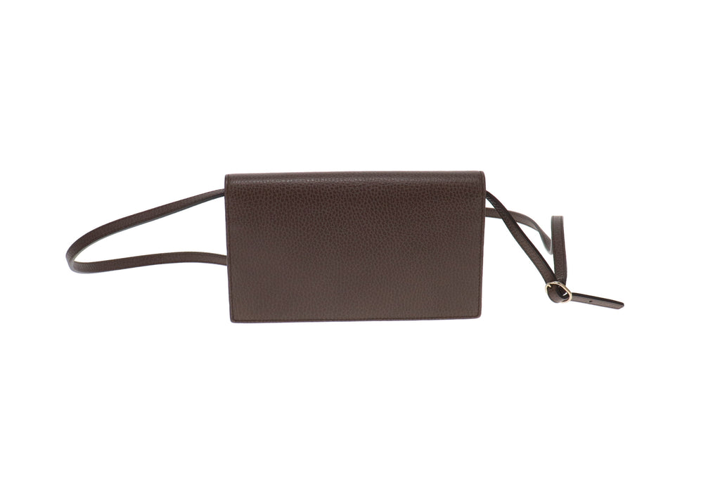 Gucci Dark Taupe Wallet On Strap