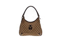 Gucci GG Canvas and Brown Leather Trim Abbey Shoulder Bag