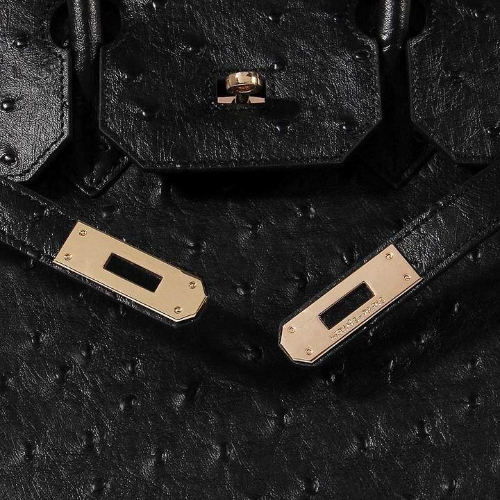GLAMI Birkin With Textures Black For Women Gold Toned Hardware 14in/35cm
