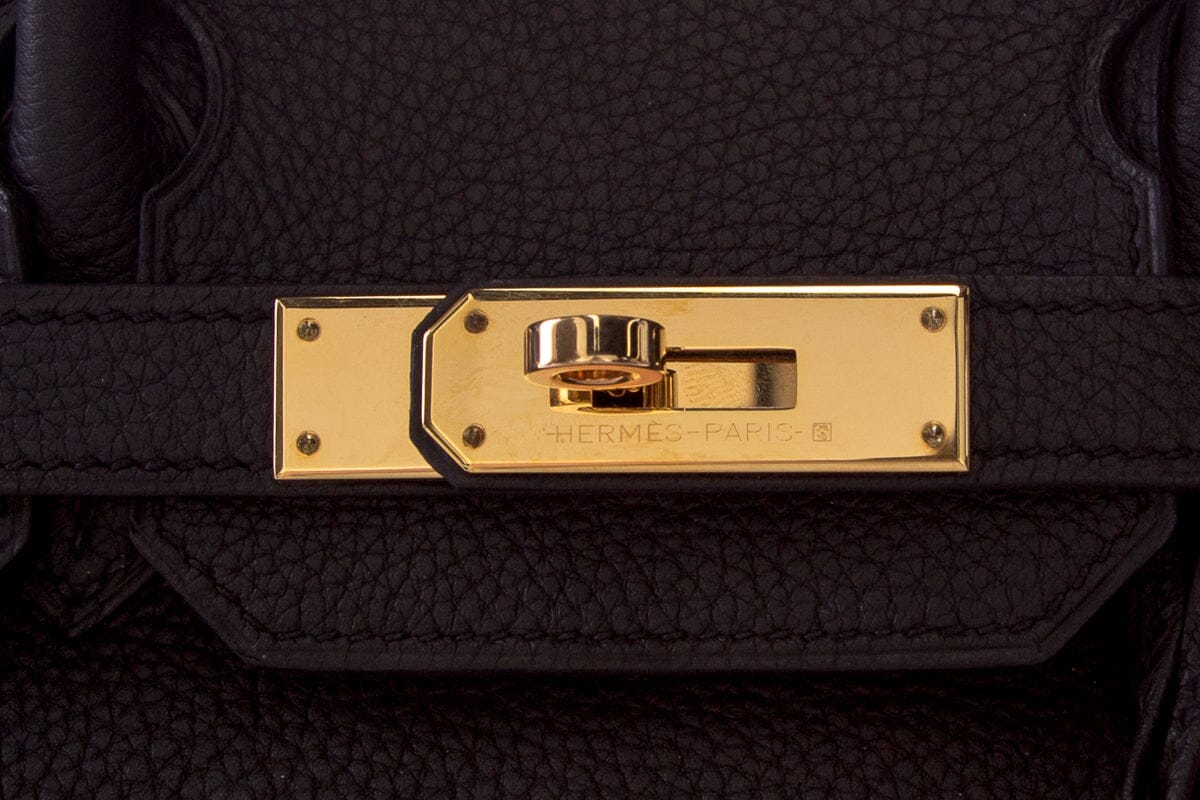 HermÃƒÆ’Ã‚Â¨s Noir  togo Birkin 30 RGHW Handbag