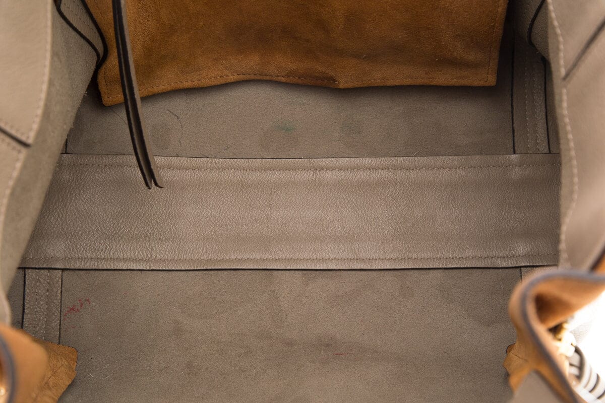 Chloe Beige & Brown Leather & Suede Milo Tote