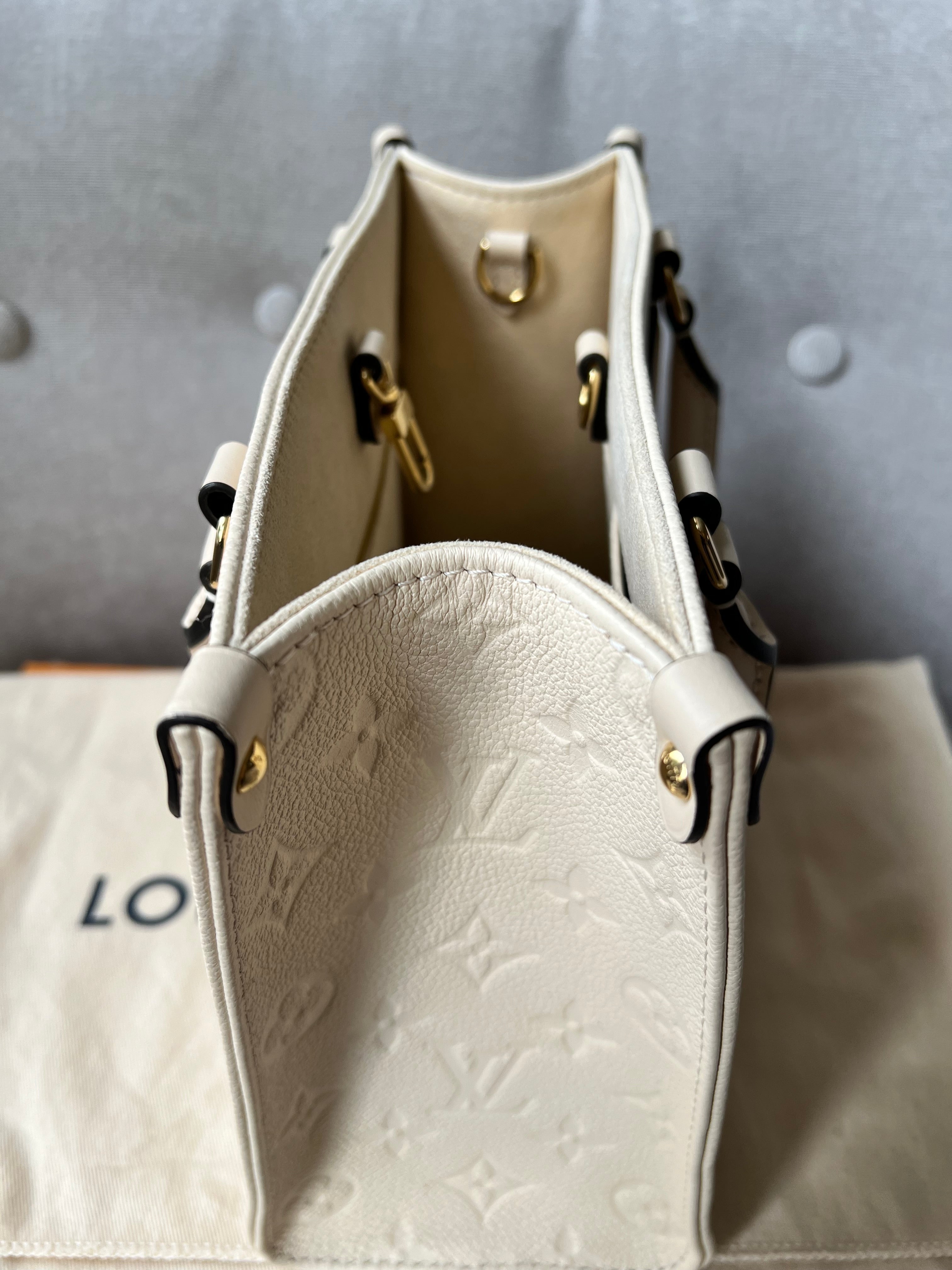 Louis Vuitton On the Go Crème PM Empreinte (RRP £2,380)