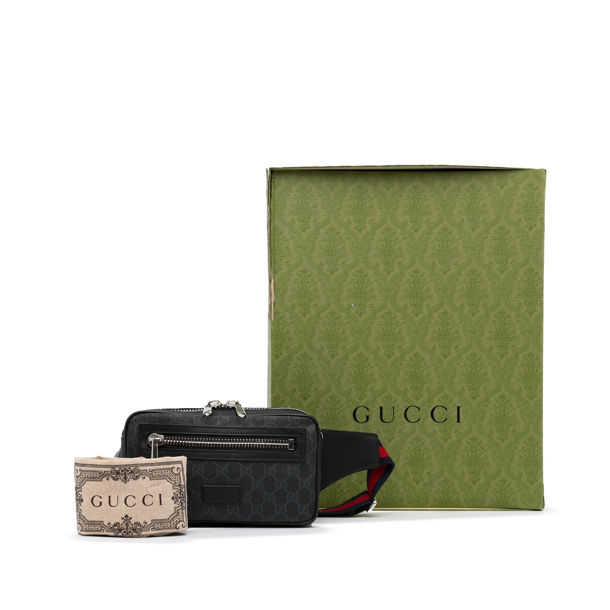 Gucci Web Black GG Supreme Canvas