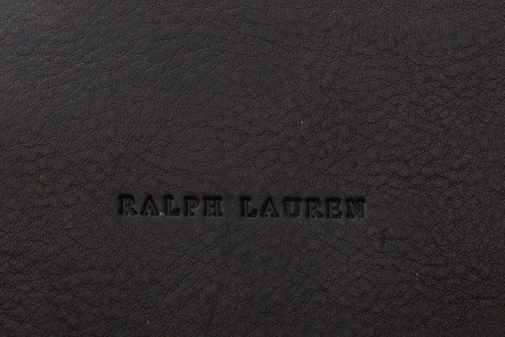 Ralph Lauren Black Braided Edge Leather Tote