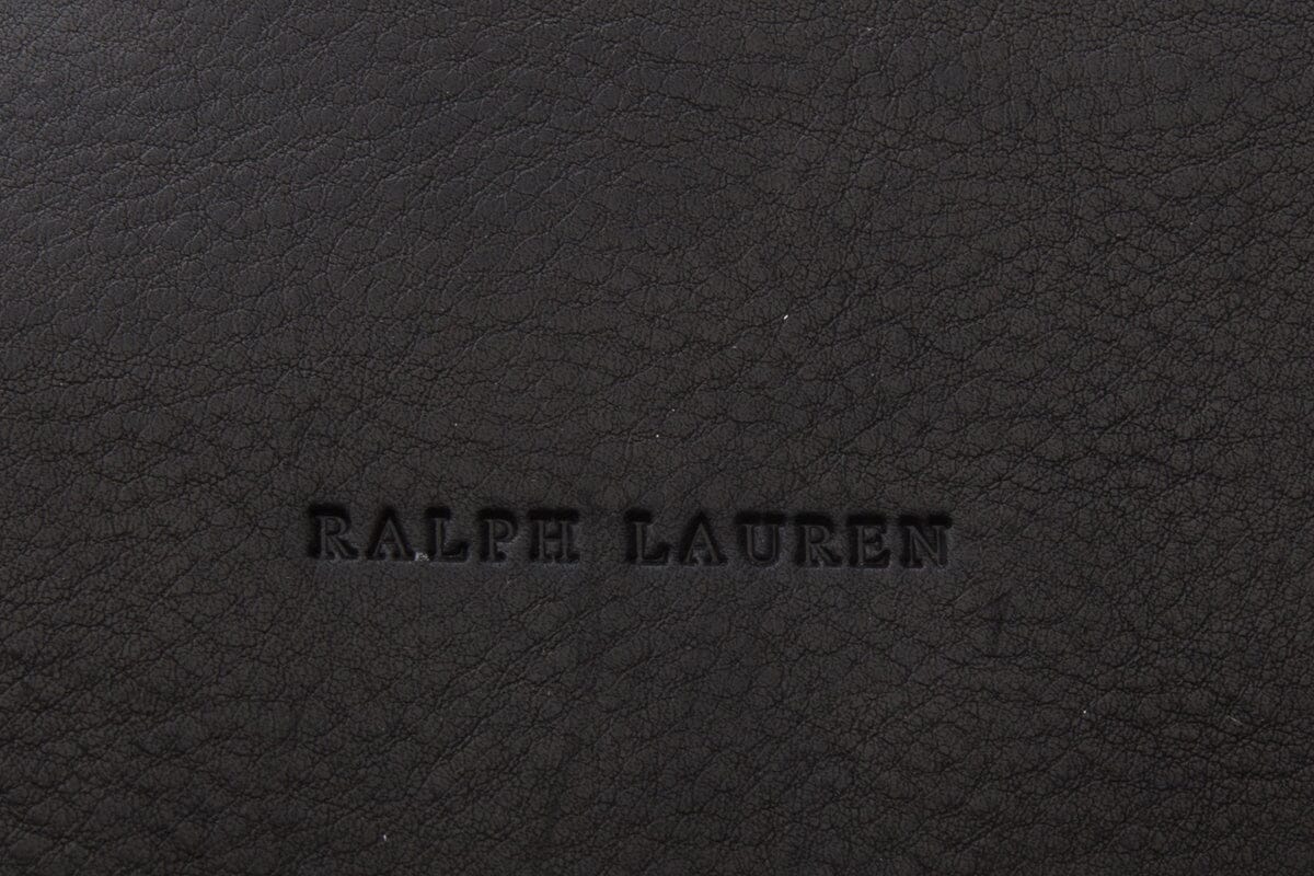 Ralph Lauren Black Braided Edge Leather Tote
