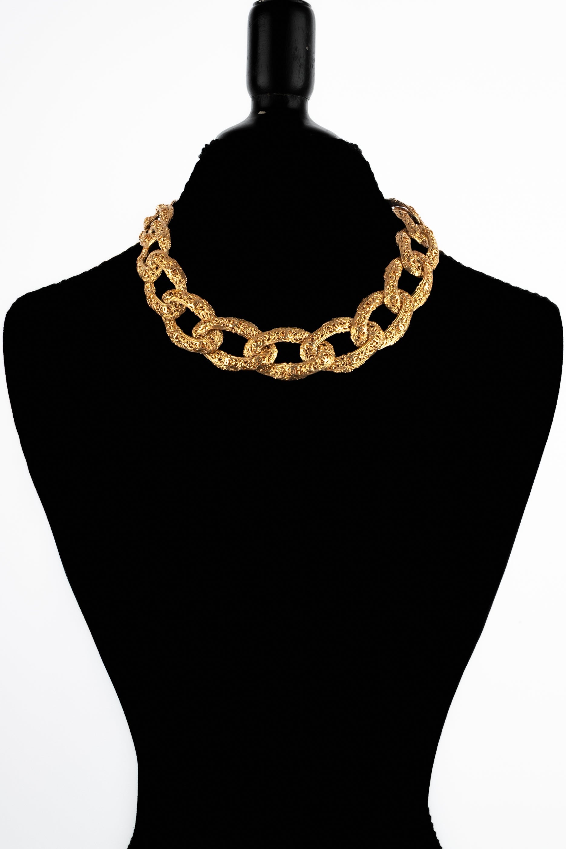 Collier doré Chanel 1990's