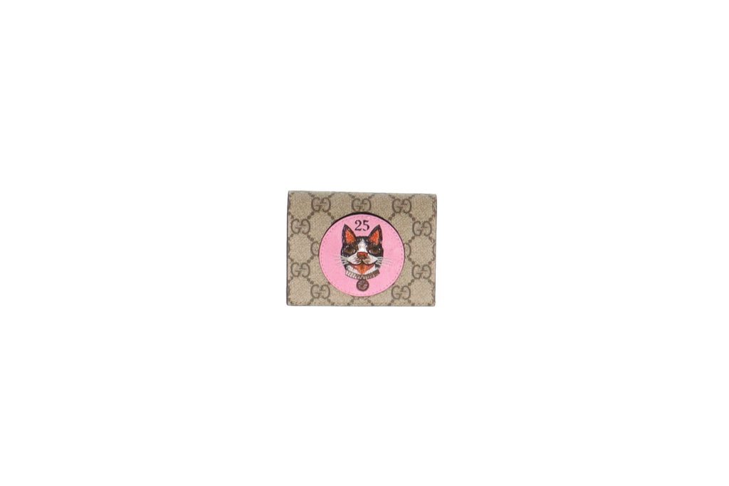 Gucci GG Supreme and Cat Motif Card Case