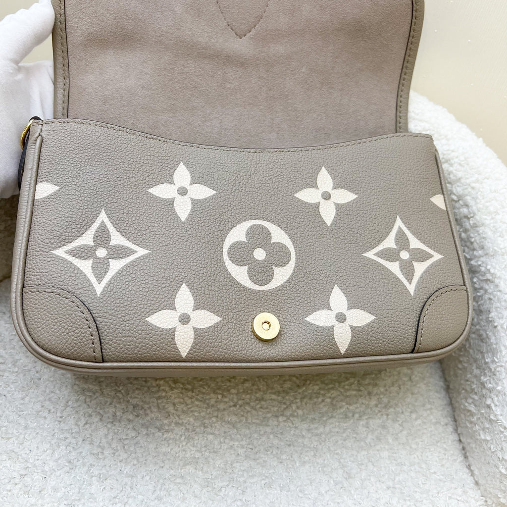 LV Diane PM in Tourterelle (Grey) / Creme Giant Monogram Empreinte Leather and GHW
