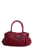 Salvatore Ferragamo Red Grained Leather Handle Bag