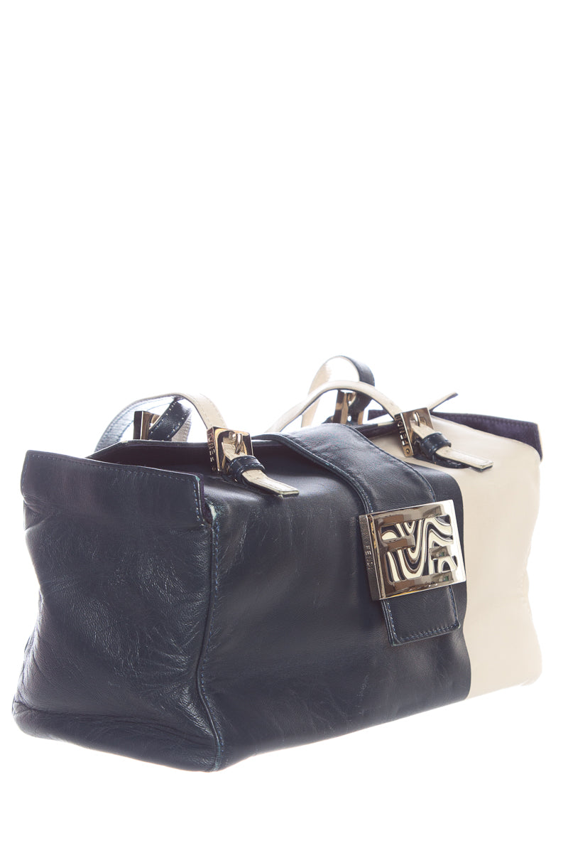 Fendi Navy and Natural Handbag