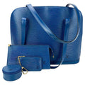 Louis Vuitton Blue Epi Lussac Tote Pochette Wallet And Jewelry Pouch
