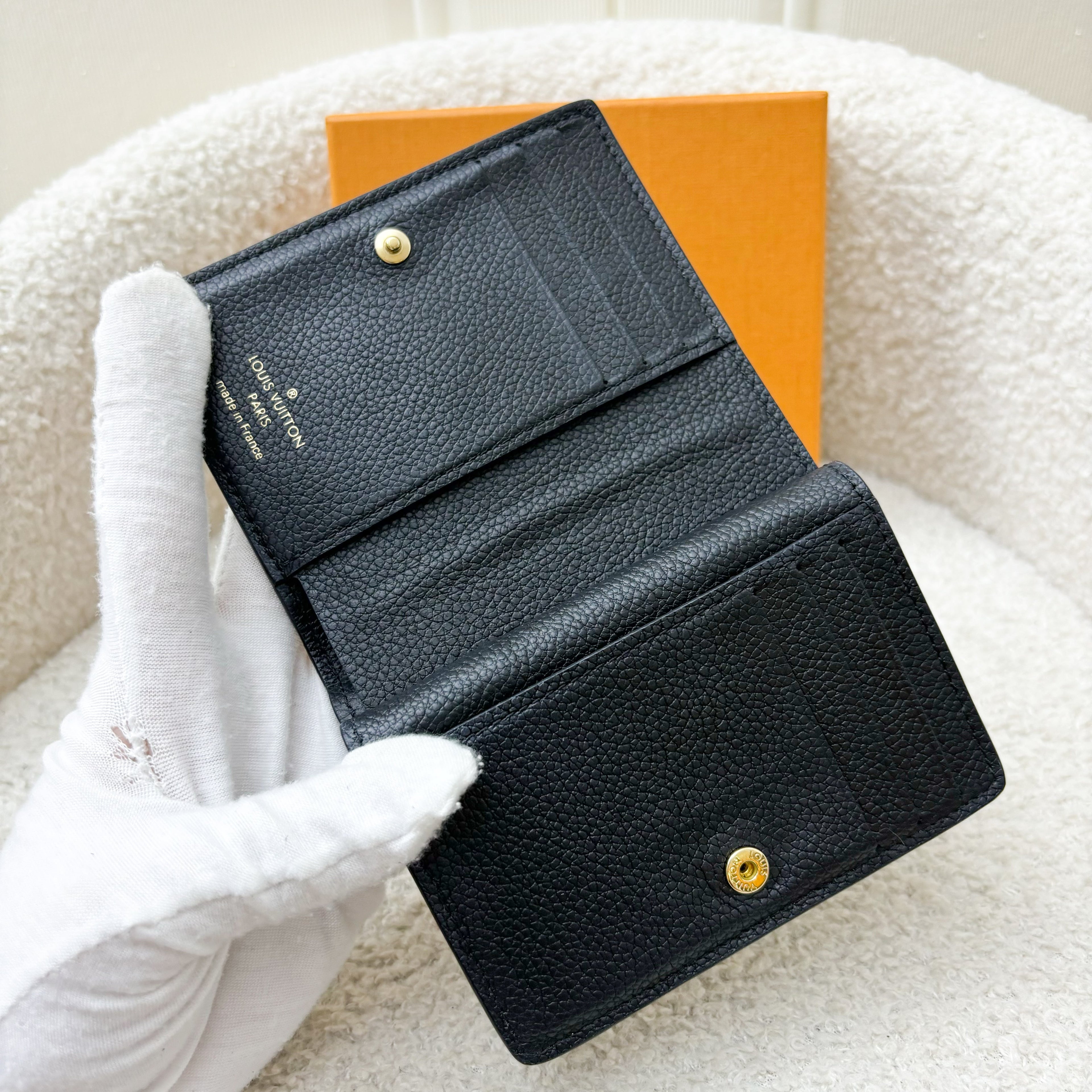 LV Clea Compact Wallet in in Black Monogram Empreinte Leather and GHW