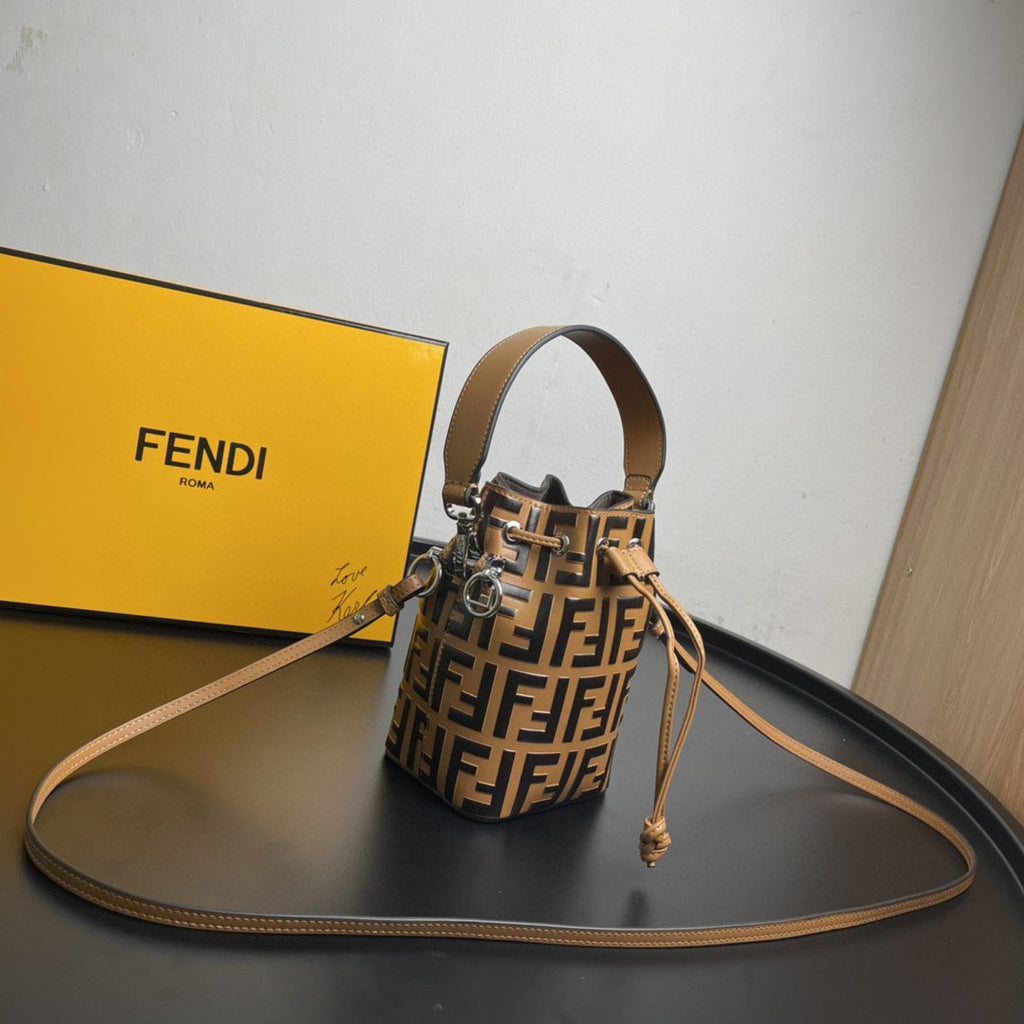 FI Mon Tresor Light Brown Mini Bag For Woman 18cm/7in