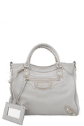 Balenciaga Dove Grey "Metallic Edge Medium City Bag" Cross-Body