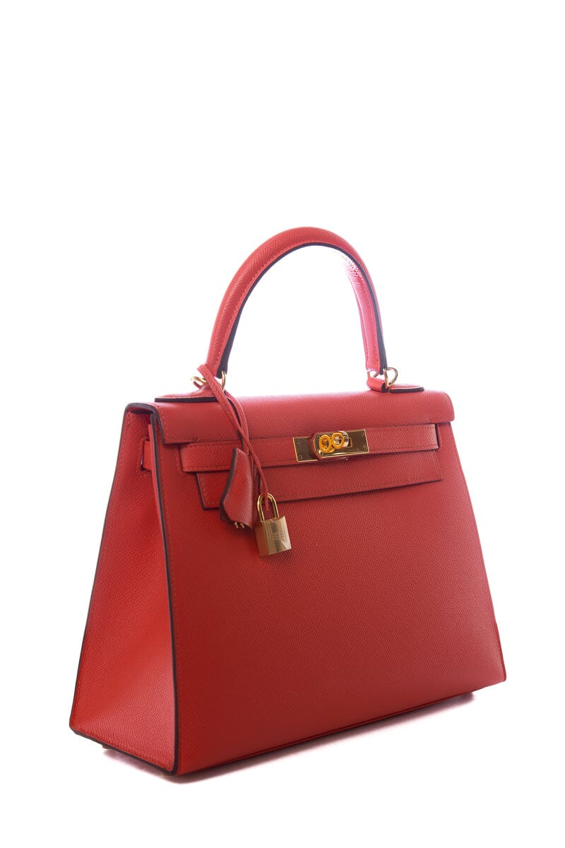 HermÃƒÆ’Ã‚Â¨s Kelly 28 Rouge Tomate Epsom Sellier GHW  Handbag