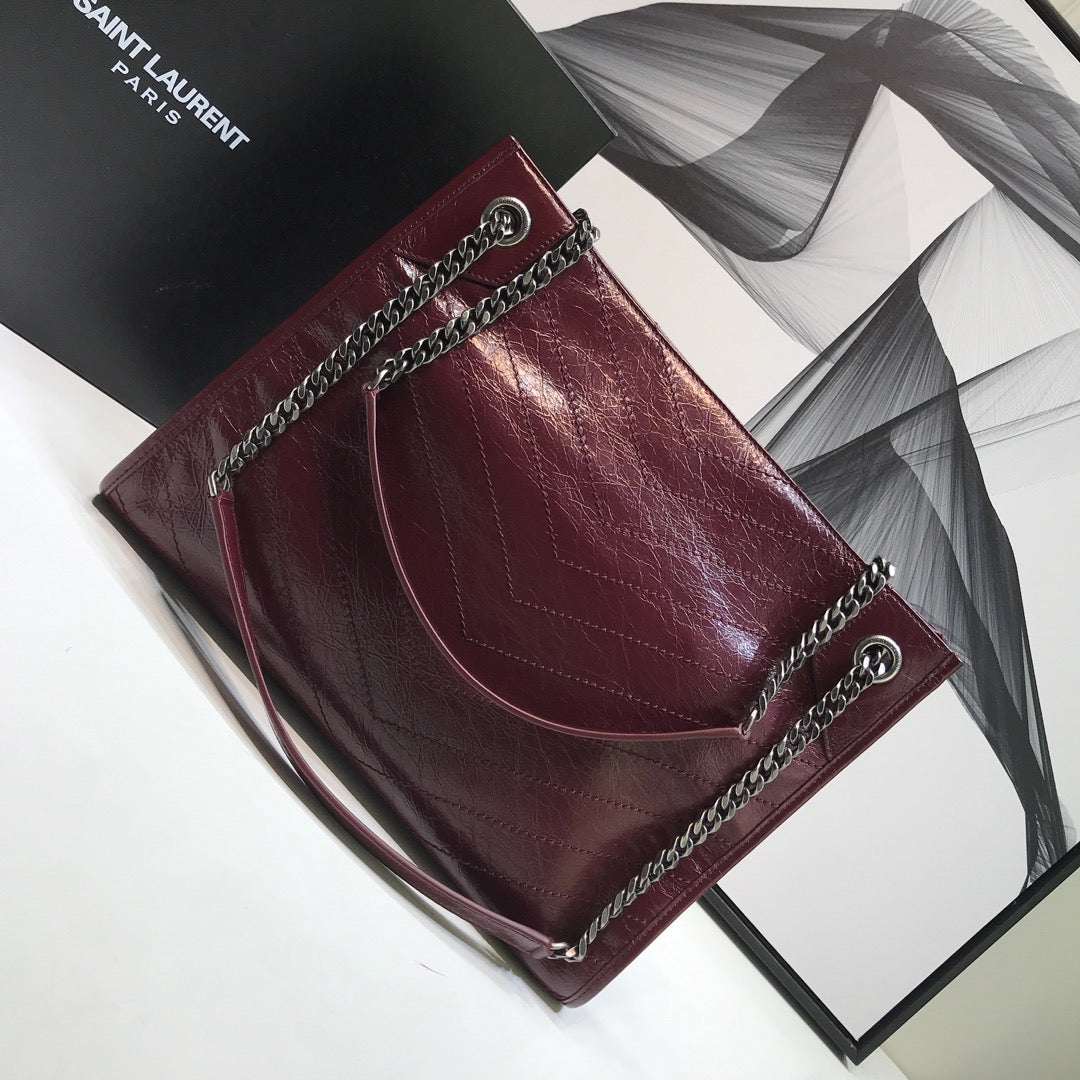 GLAMI Niki MeGLAMIum Shopping Bag Burgundy For Women 12.6in/32cm YSLÃ‚Â 